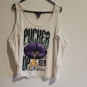 Prince White Graphic Cut Out Tank Top